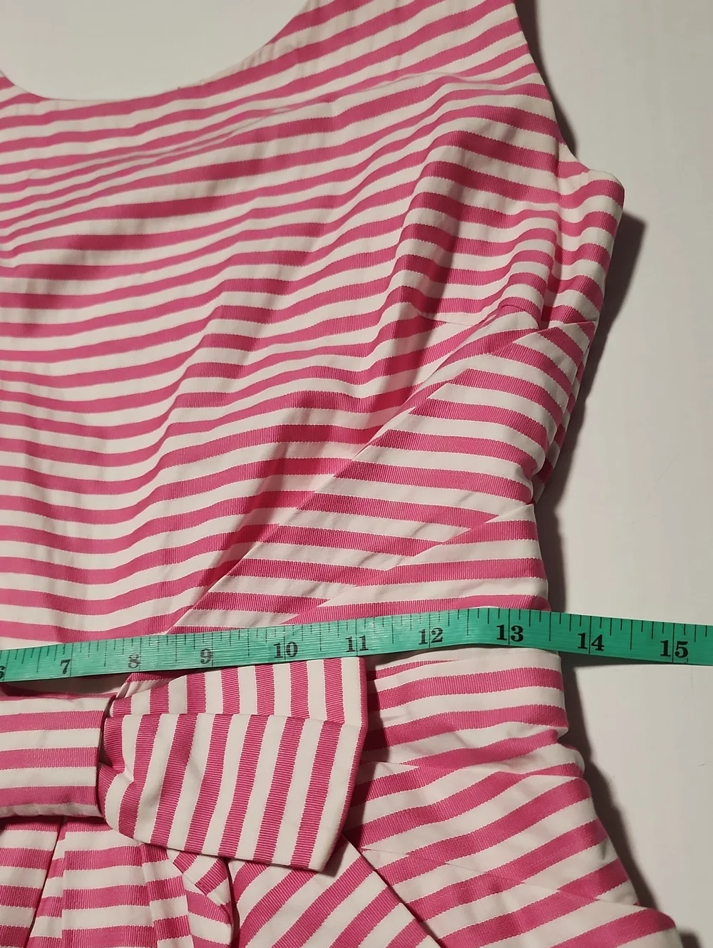 Kate Spade Jillian Candy Pink and White Striped Bow-Front Dress